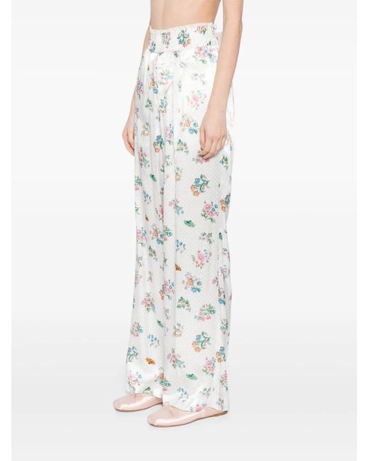 Midorikawa White Elasticated-Drawstring Trousers