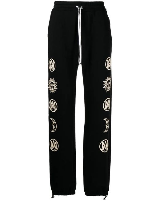 Amiri Black Graphic-Print Trousers for men