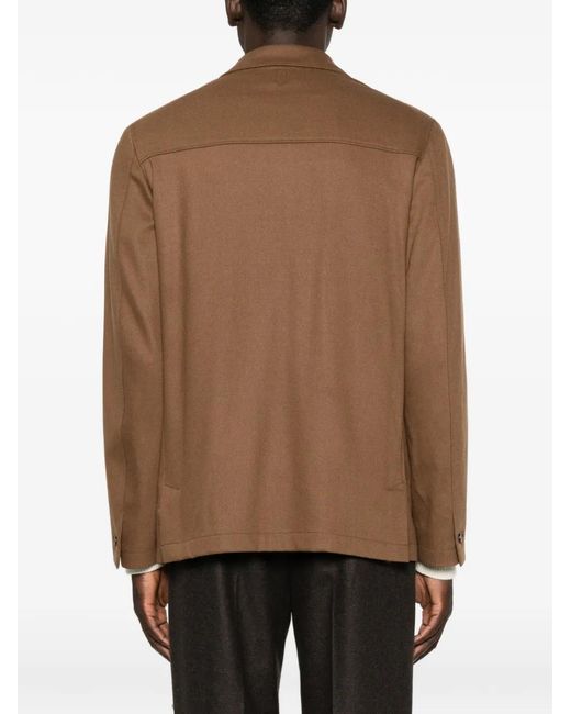Canali Brown Patch-Pocket Jacket for men