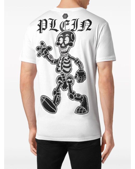 Philipp Plein Skeleton T-Shirt aus Baumwolle in White für Herren