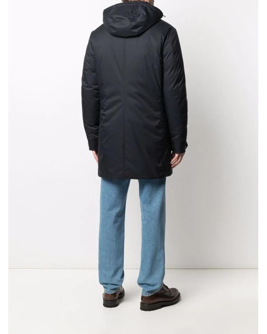 Moorer Blue Hooded Down Jacket for men