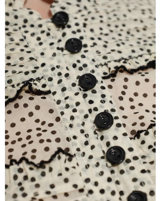 Isabel Marant White Doane Ruffled Polka-Dot Top