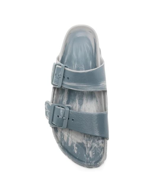 Birkenstock White Arizona Marbled-Effect Slides