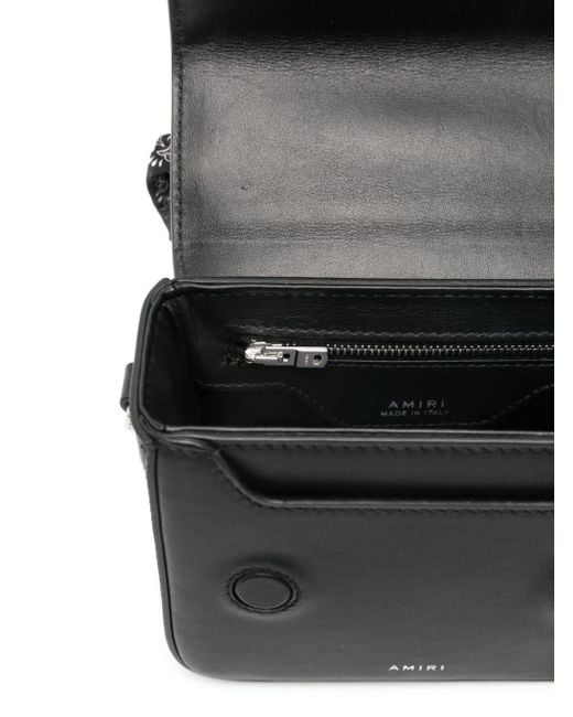 Amiri Black Bandana-scarf Leather Mini Bag