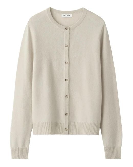 Soft Goat White Cardigan Mit Knöpfen