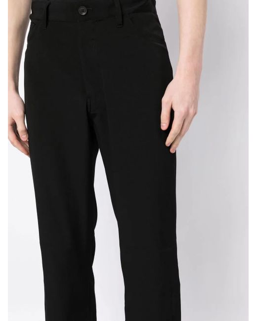 Yohji Yamamoto Black Cropped-Leg Trousers for men