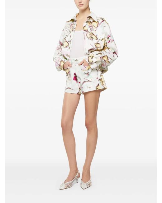 Genny White Abstract-Pattern Shorts