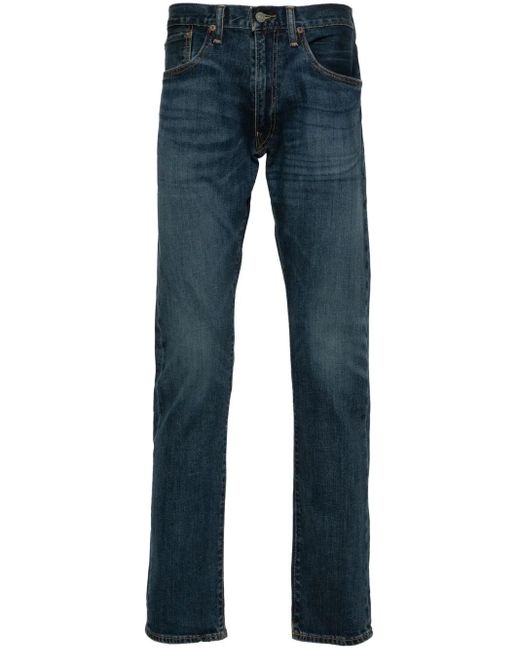 Polo Ralph Lauren Blue Varick Low-Rise Tapered Denim Jeans for men