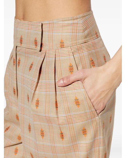Etro Natural Wool Wide-Leg Trousers