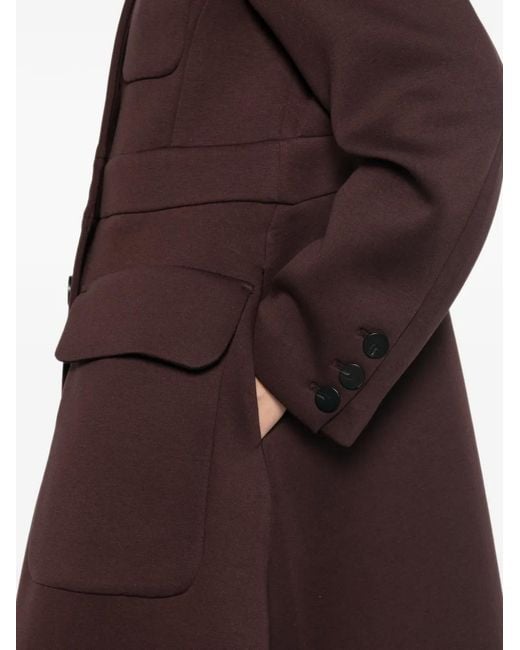 Psophia Purple Button-Up Flared Coat