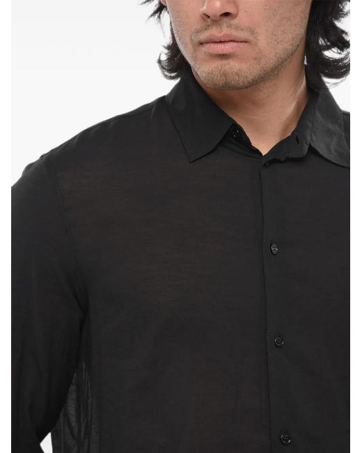 Off-White c/o Virgil Abloh Black French-Collar Jersey Shirt for men