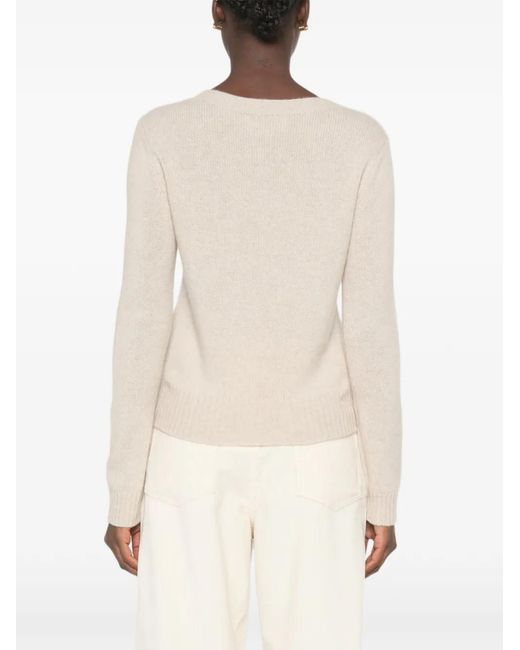 Bompard White Crew-Neck Sweater