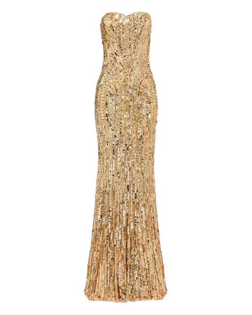 Jenny Packham Metallic Sequin-Embellished Strapless Euphoria Dress