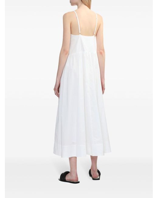 Herskind White Miranda Tie-detail Cotton Midi Dress