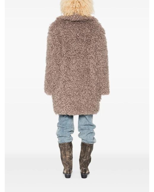 Tagliatore Natural Faux-Fur Lapel Coat