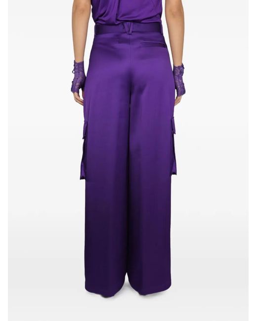 Versace Purple Duchesse Cargo Trousers