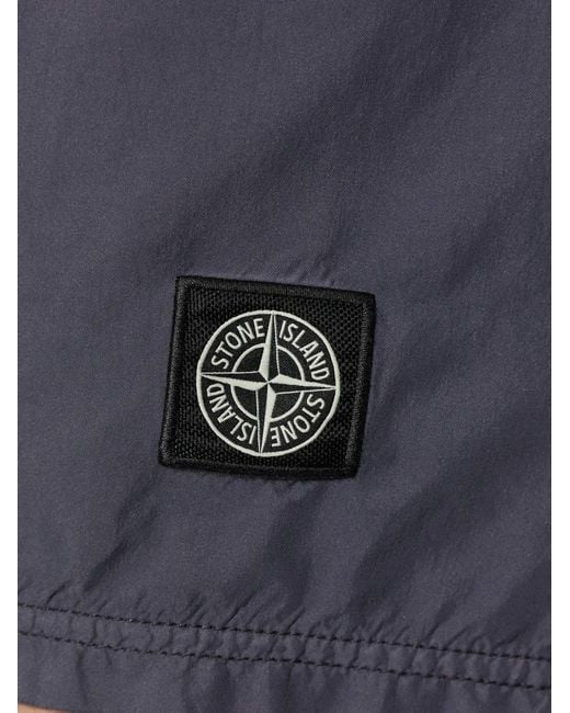 Stone Island Blue Drawstring Logo Swim Shorts for men