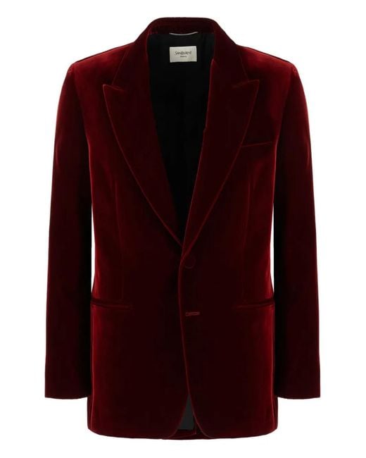 Saint Laurent Red Velvet Blazer for men