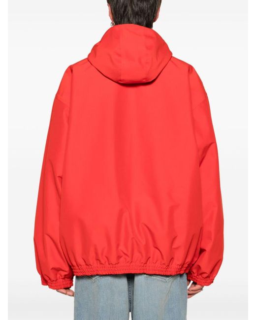 Balenciaga Red Logo-print Hooded Ski Jacket for men