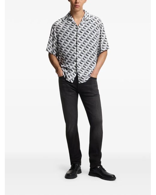 HUGO Black Patch Denim Jeans for men