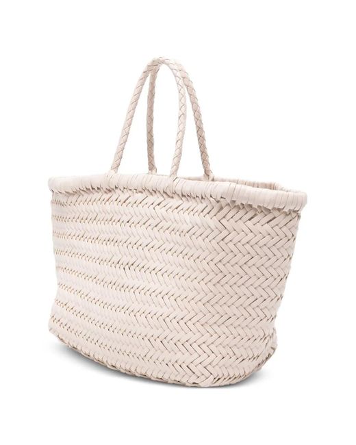 Dragon Diffusion Small Bamboo Triple Jump Woven Tote Bag in Natural ...
