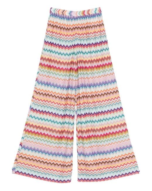 Missoni Red Zigzag Palazzo Pants