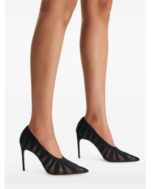 Malone Souliers Black Tippi Panelled Suede Pumps