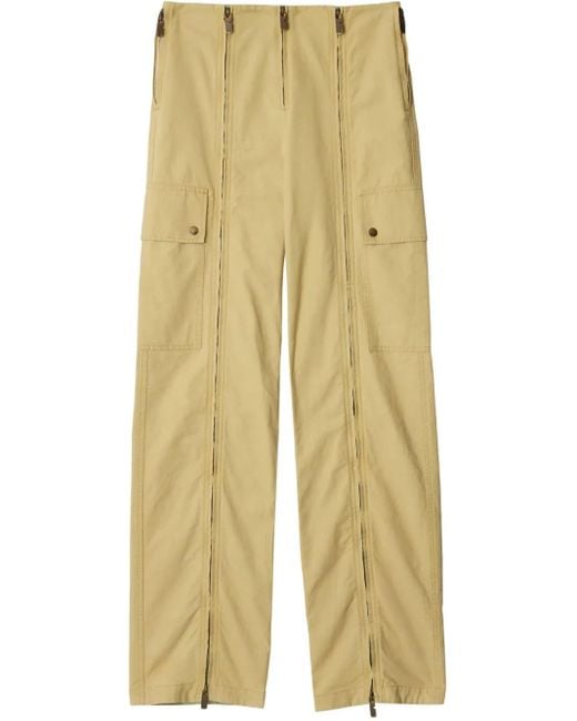 Burberry Yellow Zip Straight-Leg Trousers