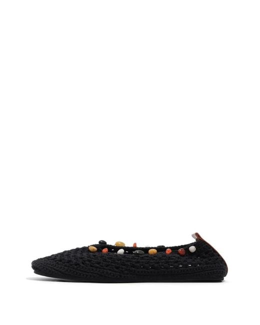 Bimba Y Lola White Crochet Ballerina With Stones