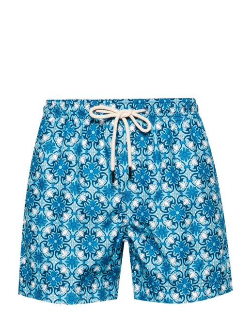 Peninsula Blue Gargano Graphic-print Swim Shorts for men