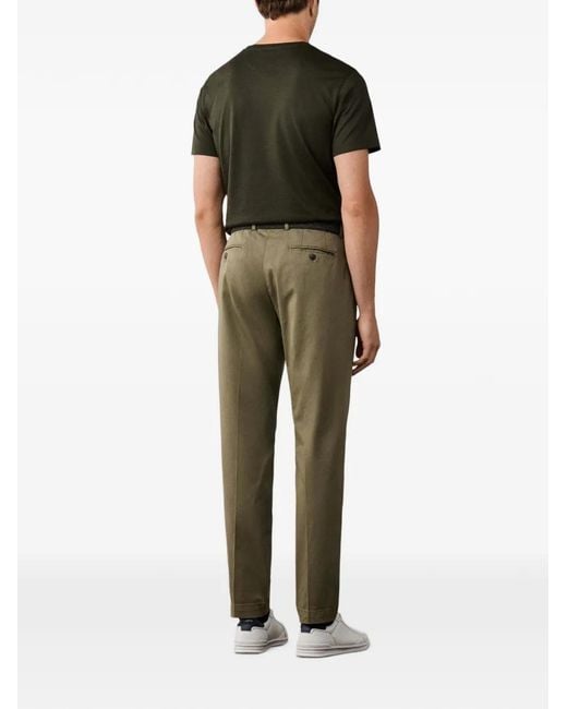Hackett Green Pressed-Crease Trousers for men