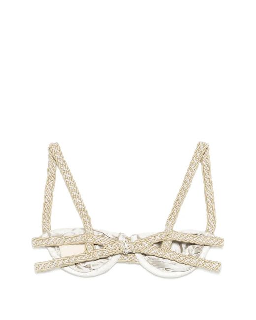 Isa Boulder Natural Weave Strap Bikini Top