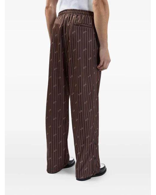 Gcds Brown Pinstriped Track Pants for men
