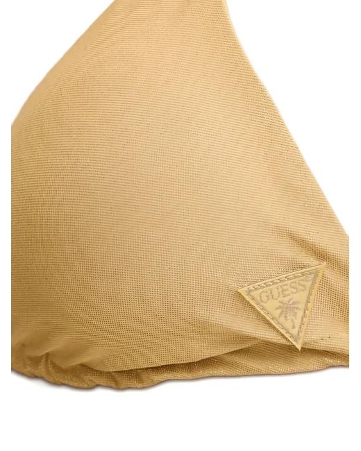 Guess Natural Logo-Plaque Triangle Bikini