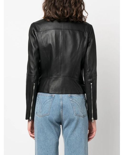 Chaqueta biker con cremallera Boss de color Black