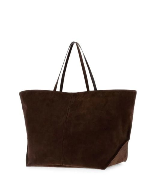 Jil Sander Brown Linea Suede Tote Bag