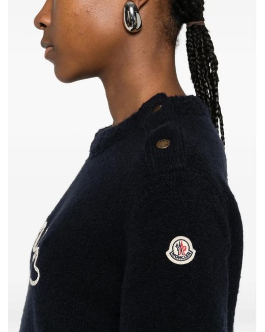 Jersey Con Cuello Redondo Moncler de color Black