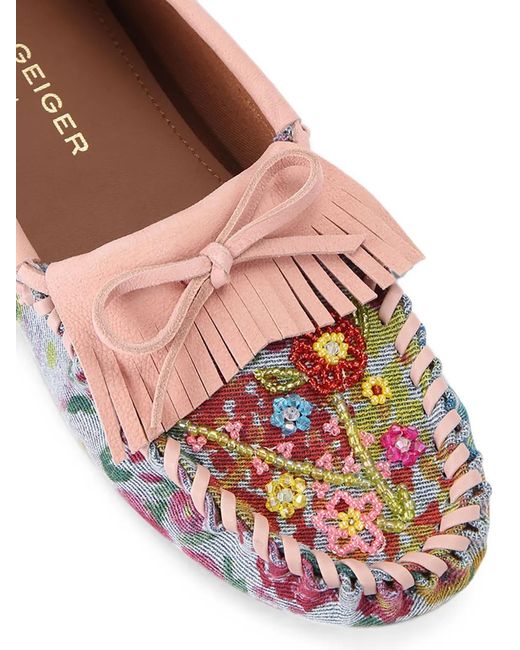 Kurt Geiger White Beaded Moccasins