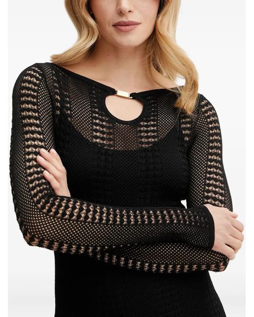 Robe Courte À Manches Longues Et Ouverture Goutte D'Eau Marciano en coloris Black