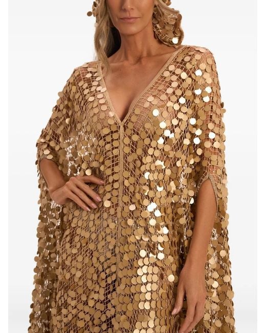 SANA OSMANI Natural Diva Sequin Maxi Dress