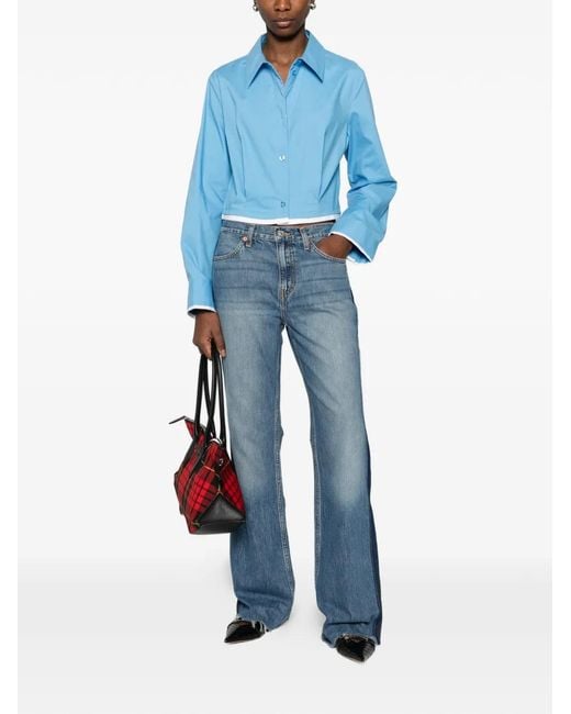 Gestuz Blue Cropped Shirt