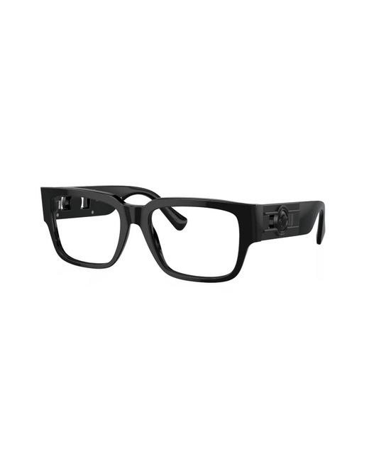 Versace Black Medusa Rectangle-Frame Glasses for men