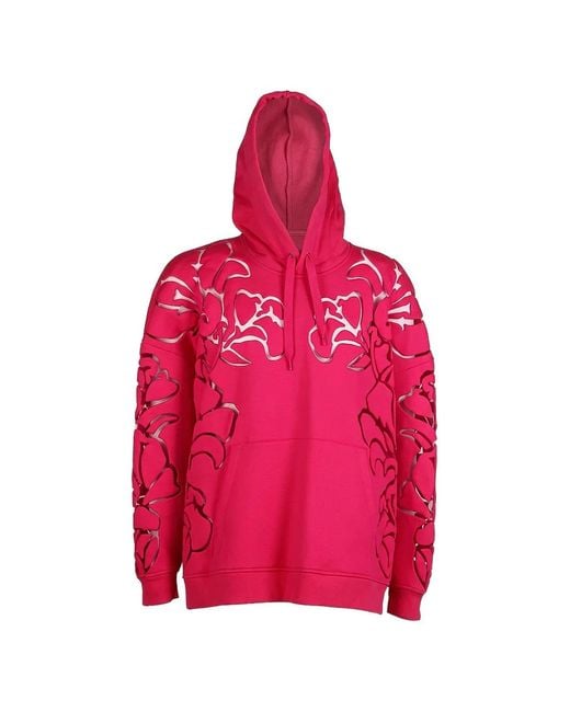 Valentino Garavani Pink Cut-Out Design Hoodie for men