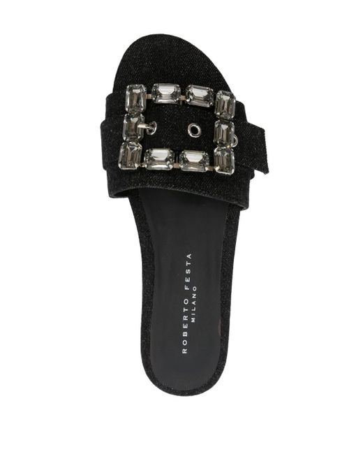 Roberto Festa Black Fade Denim Slides
