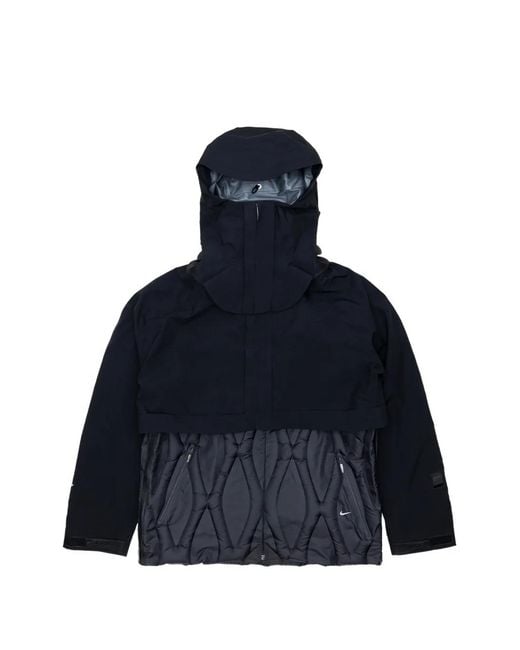 Nike Blue Hooded Quilted Jacket
