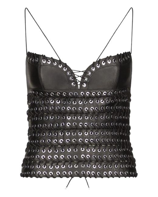 Ludovic de Saint Sernin Black Lee Leather Top