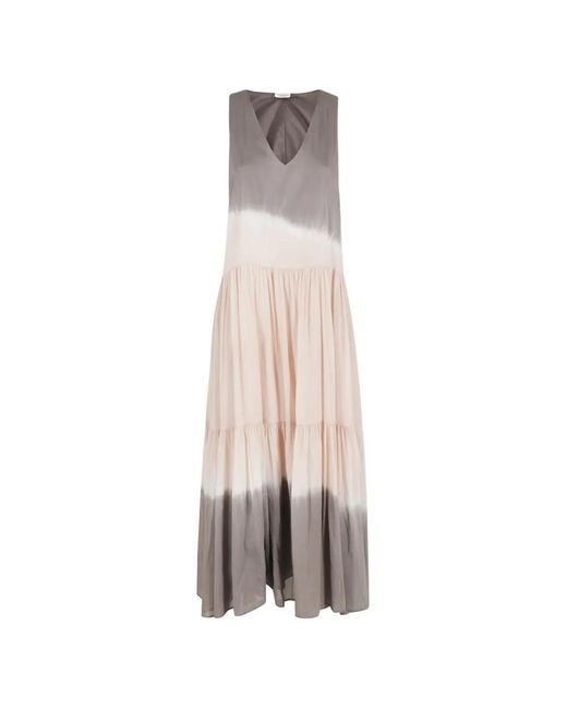 Roberto Collina Natural Tie-Dye Effect Maxi Dress