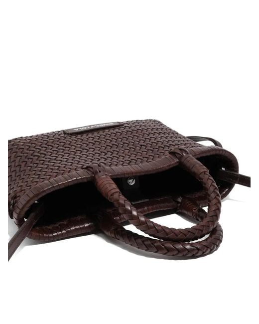 Bimba Y Lola Brown Mini Leather Tote Bag
