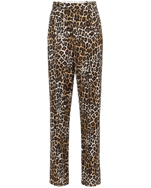 Elisabetta Franchi Brown Animal Print Trousers