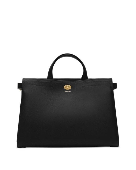 Burberry Black Medium Cotswolds Check Tote